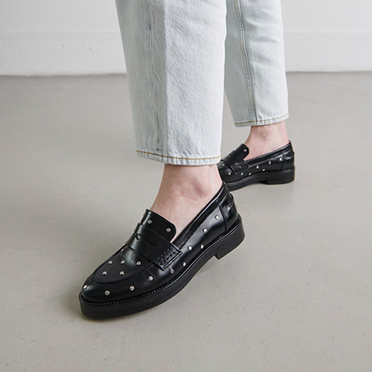 Mocassins à détails argentés