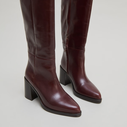 Bottes à talons lamellés