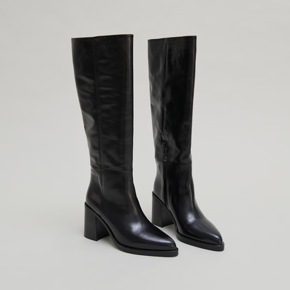 Bottes à talons lamellés